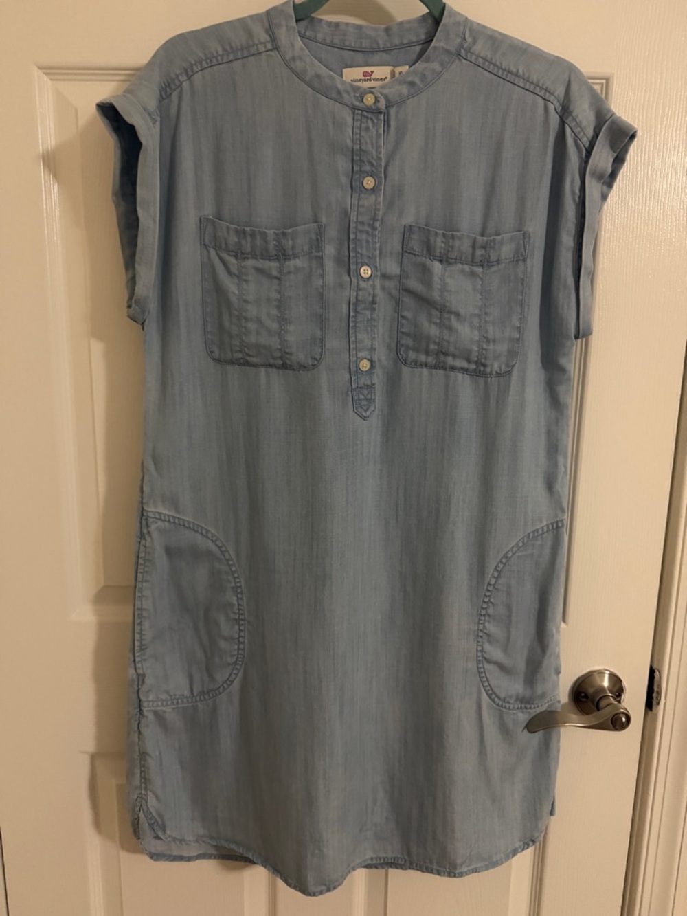 Vineyard Vines  Light Blue Chambray Midi Shirt Dress